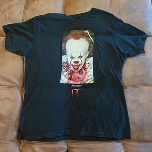 Pennywise IT Horror Black Graphic T-Shirt with Clown Design You can Float